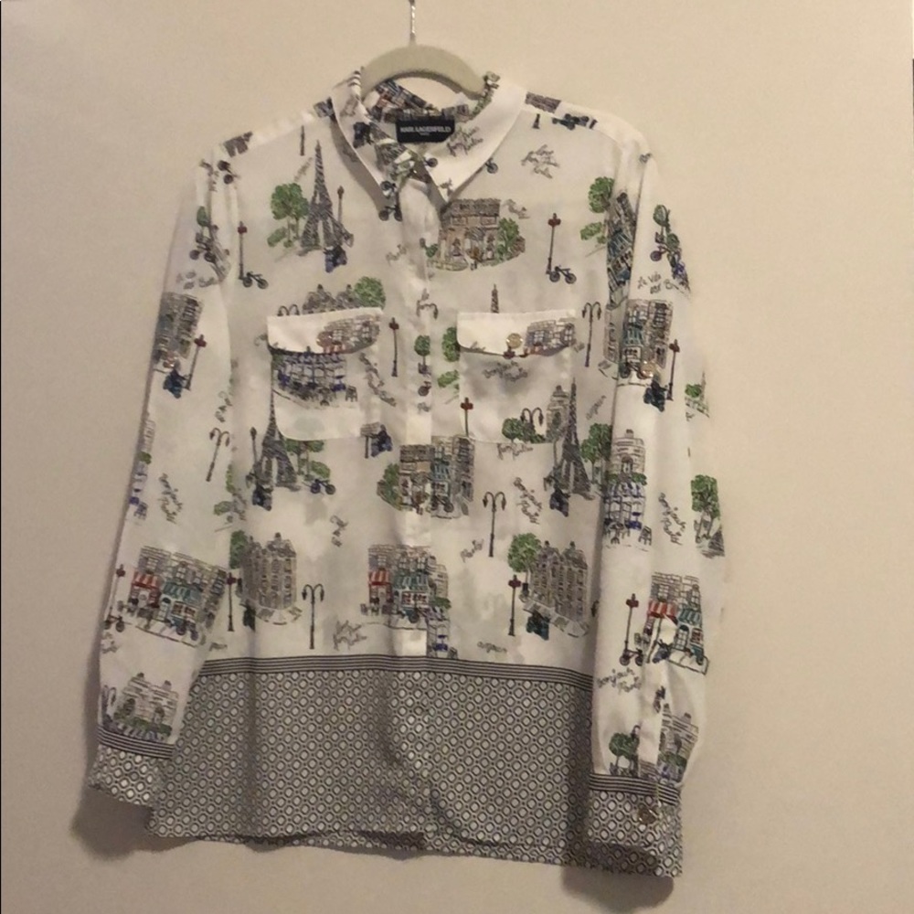 Paris Print Button Down - image 1